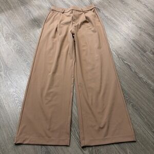 Halara Flex DayStretch High Waisted Pocket Straight Leg Work Medium Tan Brown